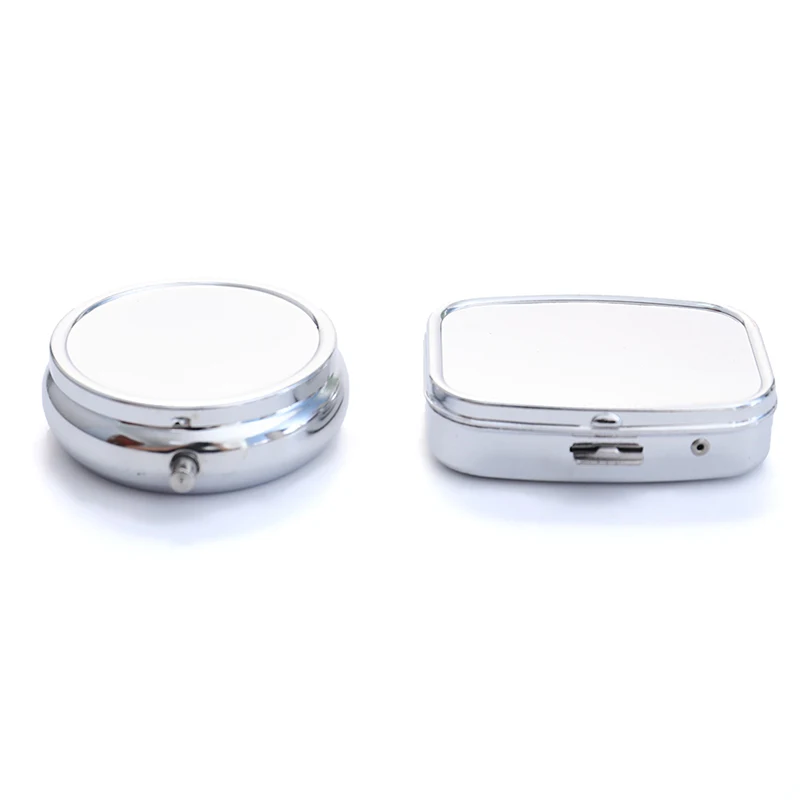 Waterproof Metal Pill Organizer Portable Round Square Pill Box Pill Container Weekly Pill Splitter Box