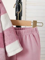 Tenue d'automne pour bébé fille, veste à carreaux rose blanc, sweat-shirt à capuche, pantalon long, ensemble trois pièces, vêtements de rue quotidiens 6