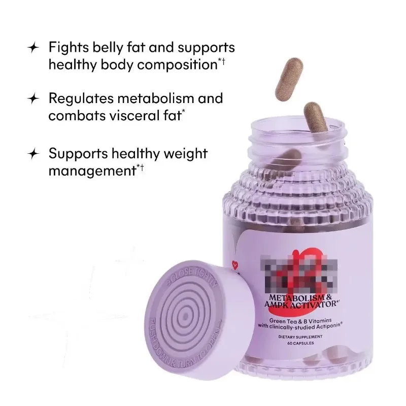 Metabolism, Belly Fat Burning + AMPK Activating Supplement for Men & Women Gynostemma, Green Tea Extract Vitamins B6 & B12 60pcs