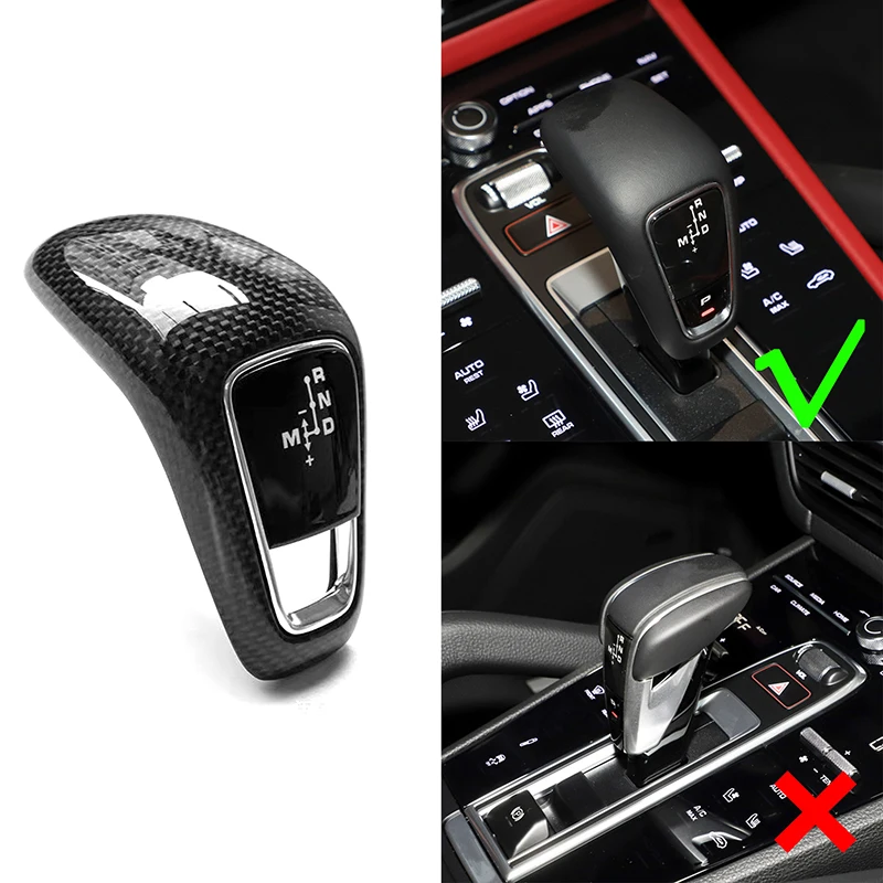 

Real Carbon Fiber Gear Shift Knob Head Cover Fit For Porsche Cayenne 2018-2023 Car Styling Decorative Replacement Trim Auto Part