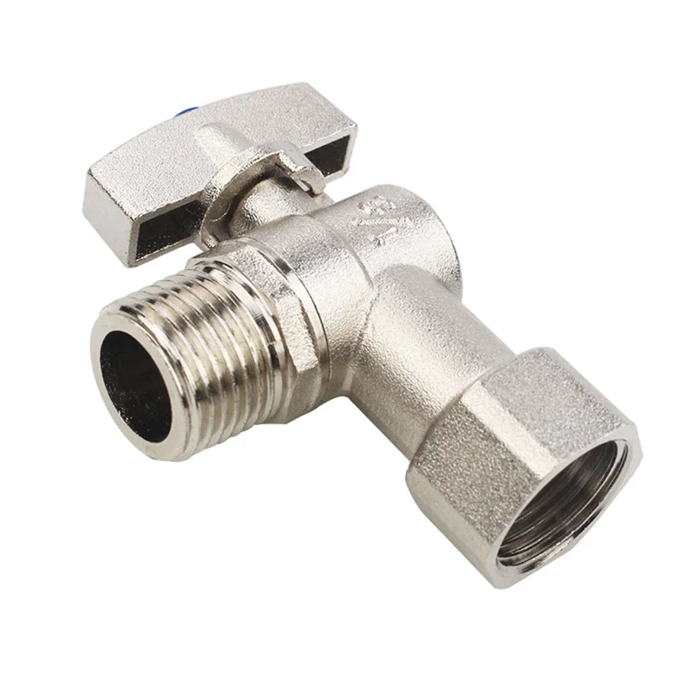 Full Copper Thickening 4 Points Female Thread Angle Valve Large Flow Rate 1/2 Thread Triangle Valve Right Angle Ball