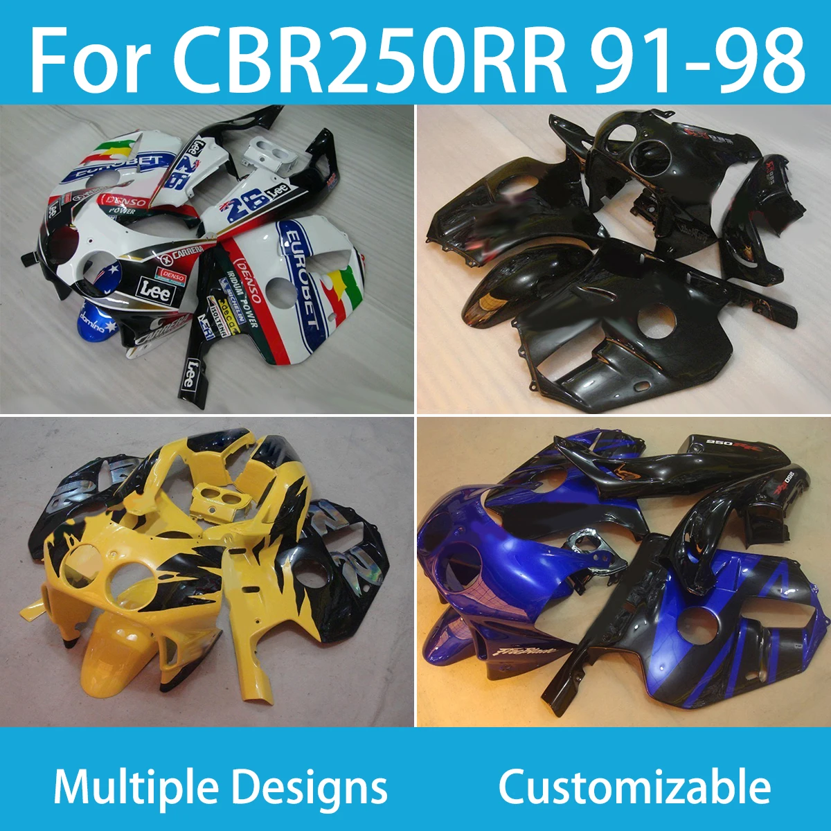 

Изготовленный На Заказ обтекатель мотоцикла для HONDA CBR250RR 1998 1997 1996 ZXMT, комплект панелей двигателя, литьевая пресс-форма