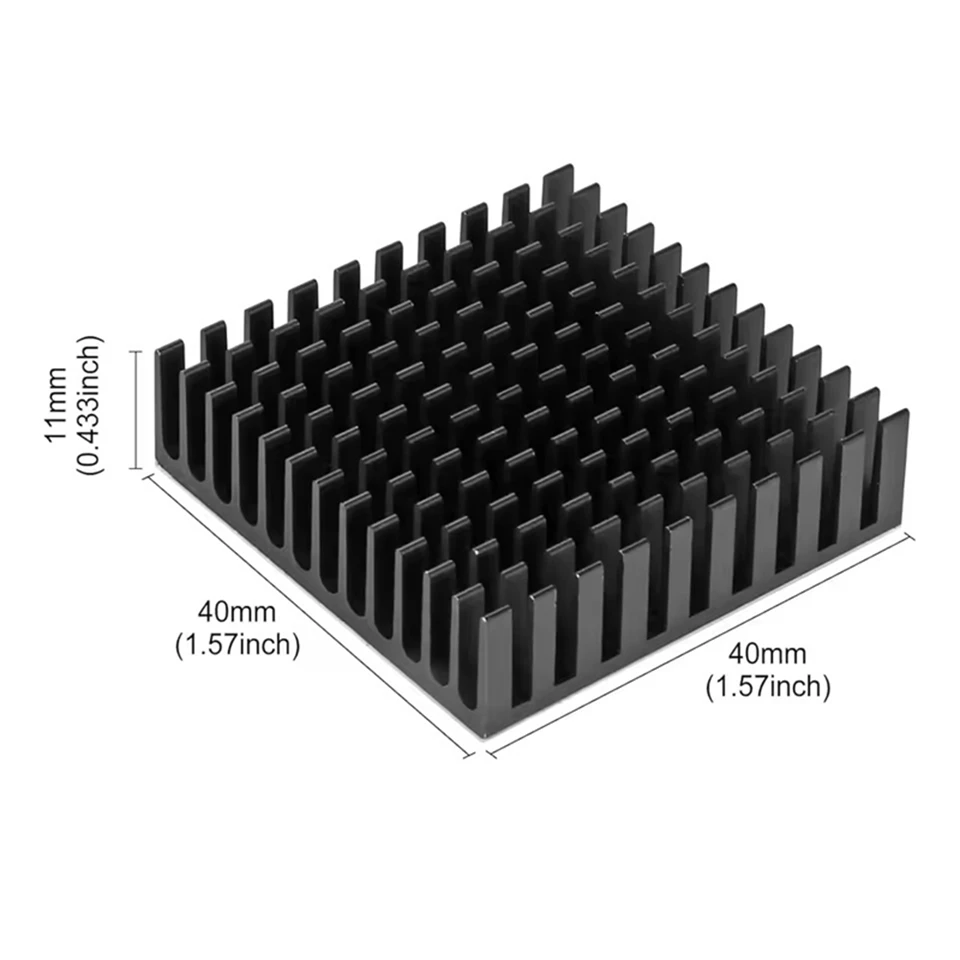 3D-Druckerteil Aluminium-Kühlkörper für Nema17 42 Schrittmotor Ender3 Kühlung Kühlkörper Kühler 40 x 40 x 11 mm mit selbstklebender Rückseite – Detail 4