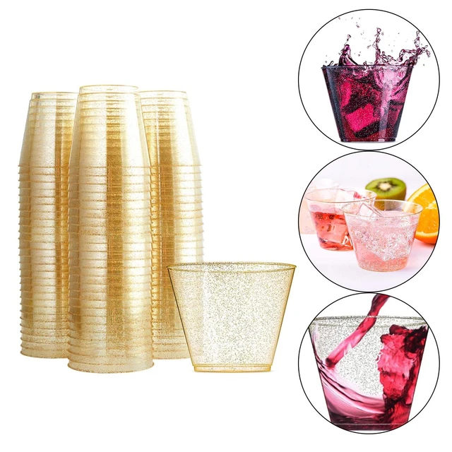 Verre à Cocktails en Plastique à Paillettes de Qualité Alimentaire, Verre à  Vin Rouge Clair, 10 Pièces - AliExpress