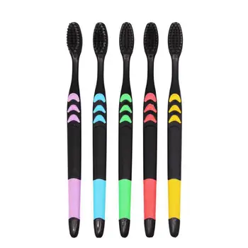 10 Pieces Packed Soft Bristle Bamboo Charcoal Black Hair Ultra-Fine Beauty Toothbrush Couple Suit Oral Cleaning Tools 2