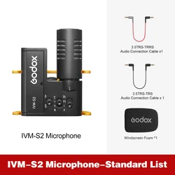 GODOX IVM-S2 Compact Professional Cardioid Microphone for Mobile & Camera Recording (IVM-S2)