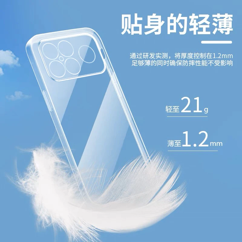 Ultra Slim Transparent Silicone Phone Case with Clear TPU Bumper & Camera Protection