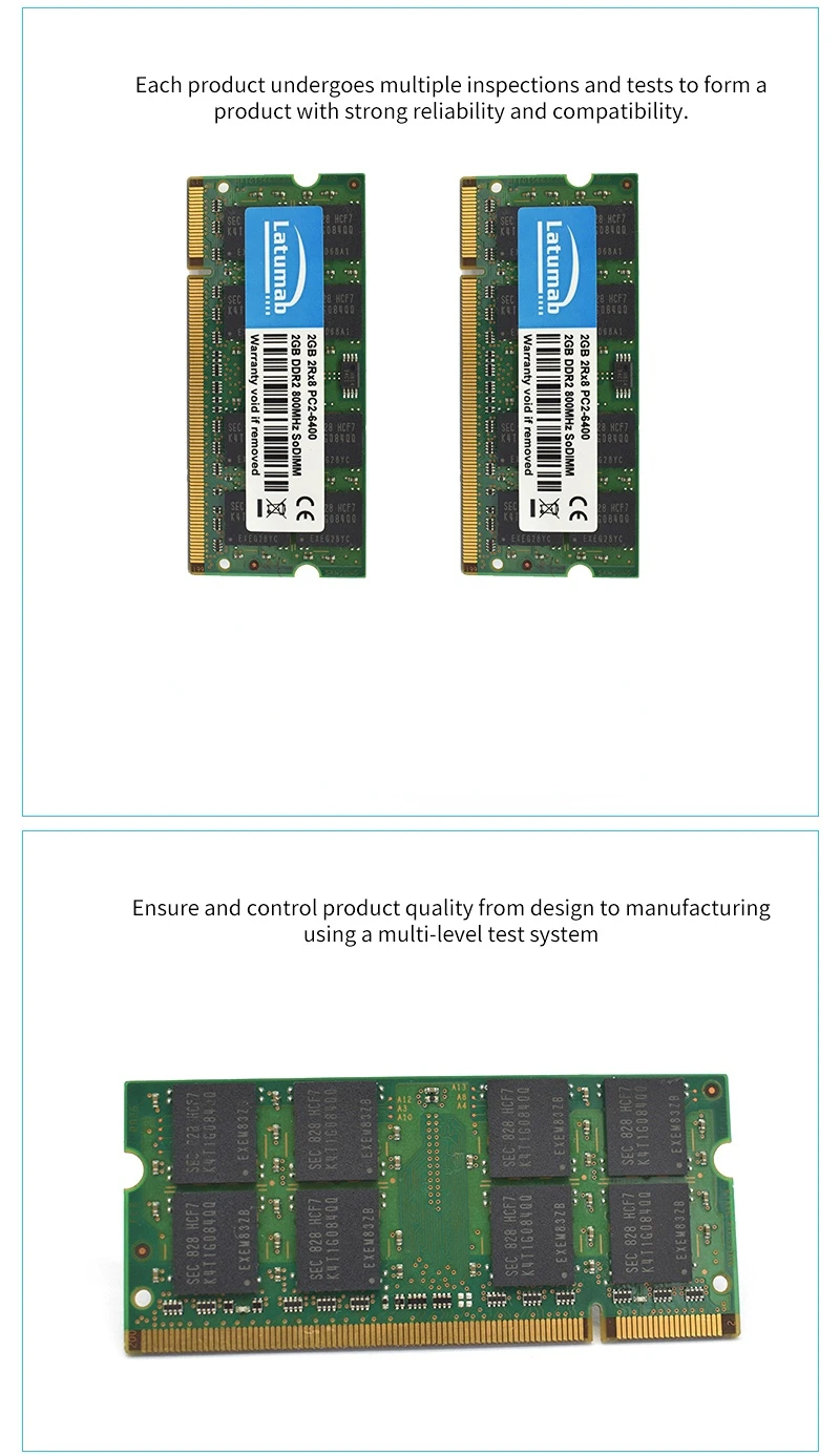 Ram Ddr2 800mhz RAM DDR2 2 GB Per Notebook, 800 MHz, 200 Pin, SODIMM - Compatibile Con Dell, HP, Acer, Asus, Toshiba E Altri Ricambio Ram Laptop 200 Pin - Foto 3