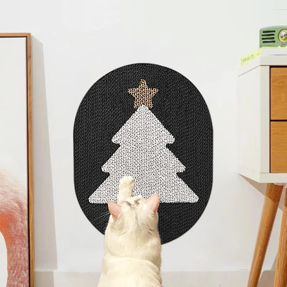 

Durable Cat Scratcher Cardboard Wall Mount Cat Scratching Post Cats Claw Sharpener Christmas Tree Decor Scratch Mat Pets Product