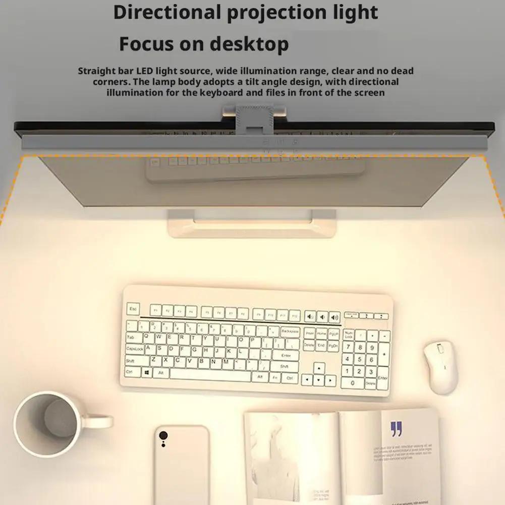 1Set Timing Dimming Low Blue Light Asymmetric Eye Protection Lamp LED Desk Lamp Computer Monitor Screen Hanging