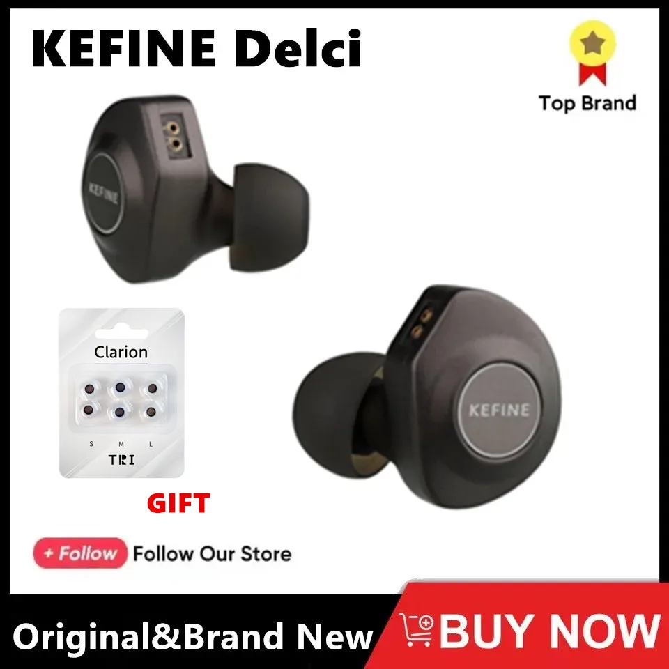 

KEFINE Delci 10mm DLC+PU Diaphragm Dynamic Driver Hi-Fi Wired IEM Headphone With Detachable Cable CNC Metal Earphone Seeaudio KZ