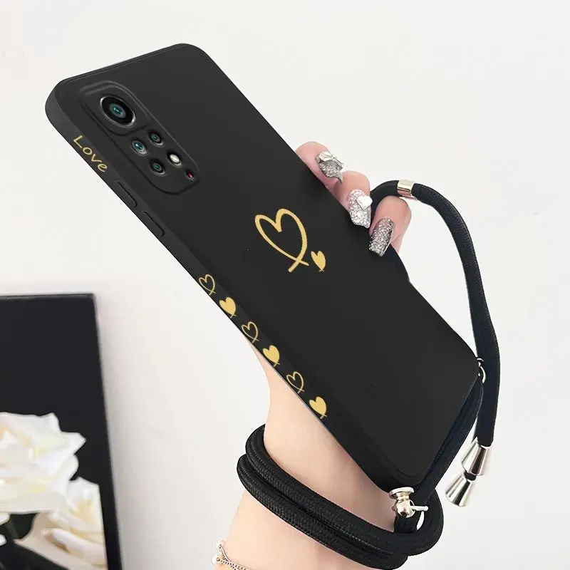 Custodia Per Telefono In Silicone Con Cordino A Tracolla Gemini Love Per Xiaomi Redmi Note 11 Pro Plus 12Pro Plus 11 11S 10 Pro 12 9S 8 Pro Cover