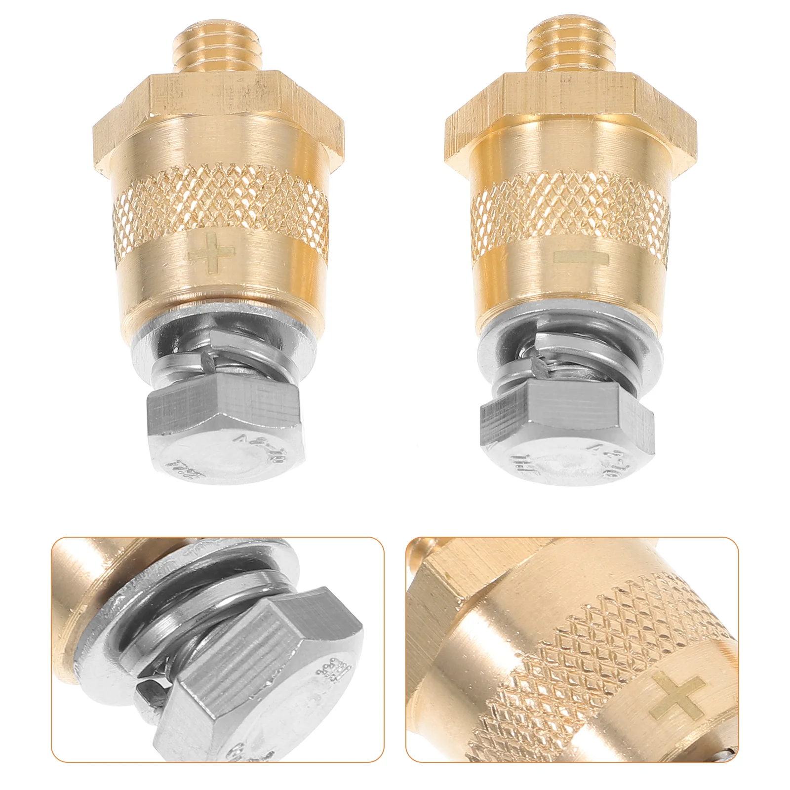 

2 Pcs Stainless Steel Connector Terminals Copper Connectors Car Reducer