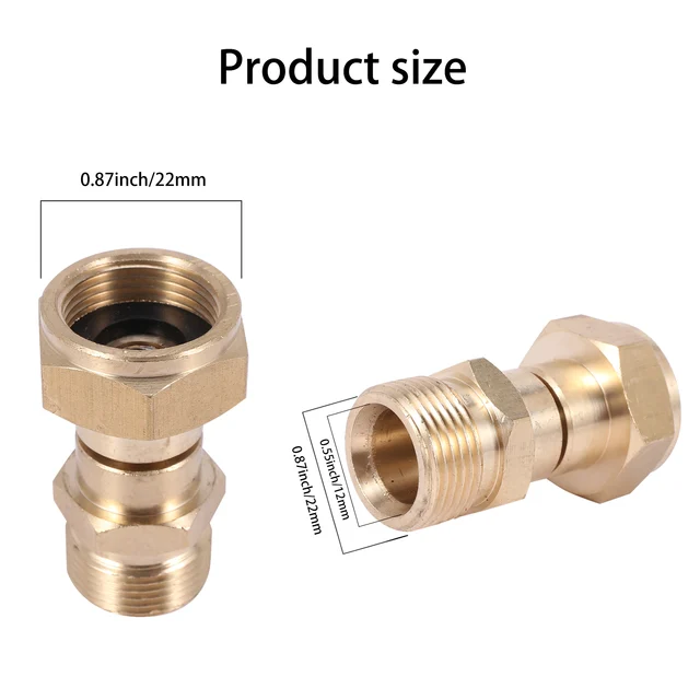 Nyomásmosó Elforgatható Ízület, Törésmentes Pisztoly A Tömlő Illesztéshez, Twist Metrikus M22 14 Mm -Es Csatlakozás, 3000 Psi - Image 5