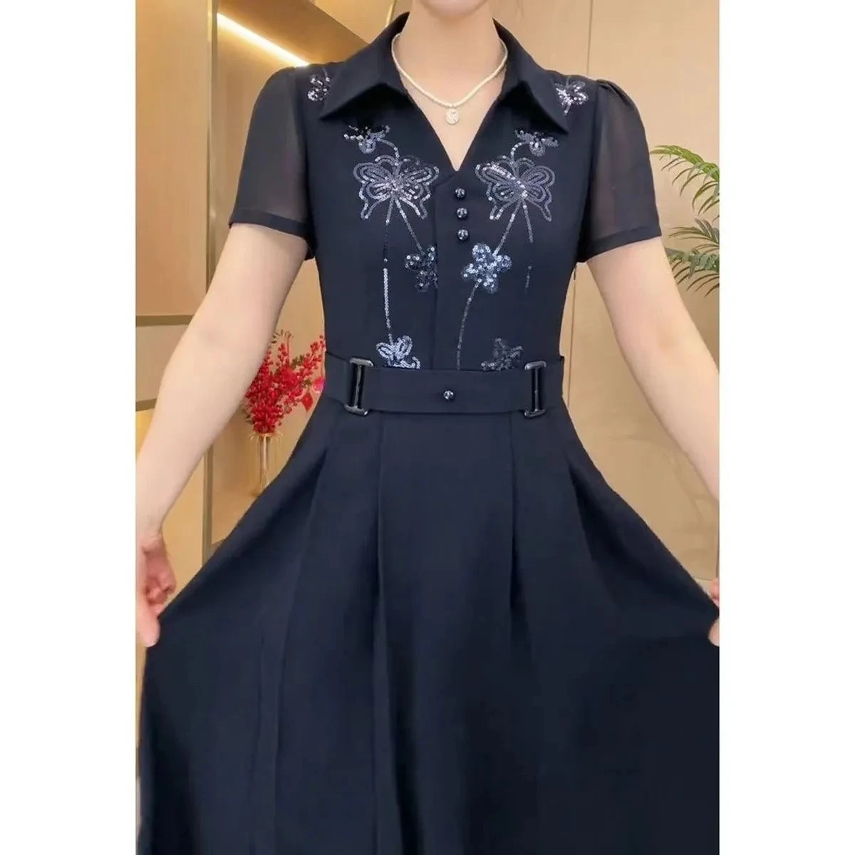 knee length dresses for ladies Women's Rust Printed Maxi Dress main image 1