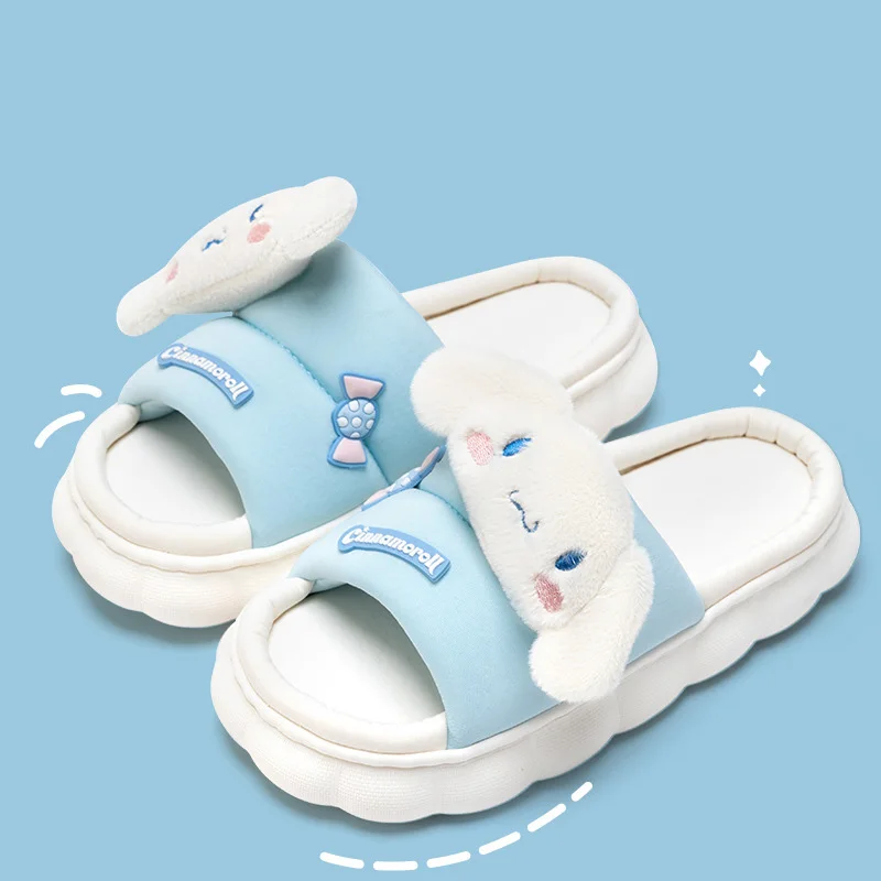 

New Sanrio Lovely Slippers Hellokitty Kuromi Cinnamoroll Ladies Outside The Home Wear Comfortable Couple Kawaii Slippers