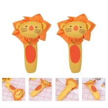 

2pcs Infant Rattle Baby Visual Training Handbell Handheld Rattle