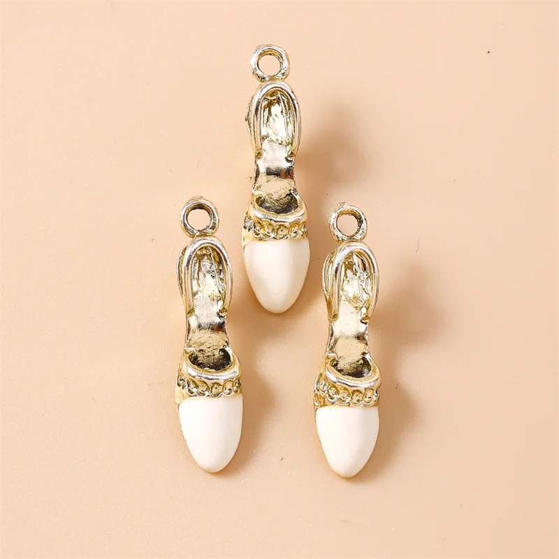Leslie 10 Stück süße Emaille 3D Schuhe High Heels Charms Anhänger für handgemachte süße Ohrringe Halsketten DIY Schmuckherstellung Zubehör – Detail 11