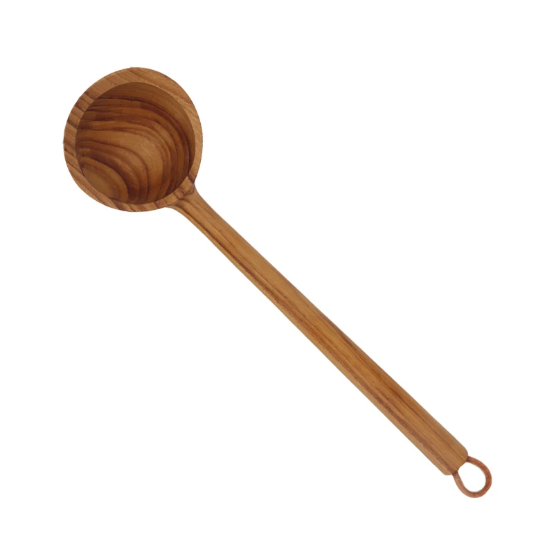 

Teak Ladel Japanese-Style Household Kitchen Solid Wood Long Handle Porridge Spoon Unpainted