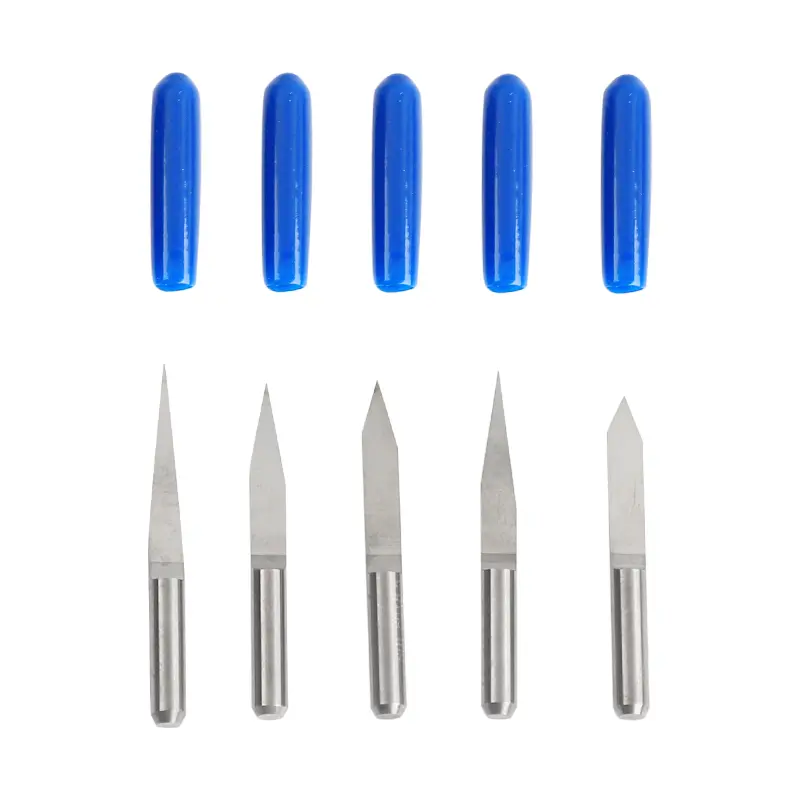 10Pcs V Shape Flat Bottom Carbide PCB Engraving Bits 3.175mm CNC Router Bit 10/15/20/ 30/45 Degree Milling Cutter Tools image 4