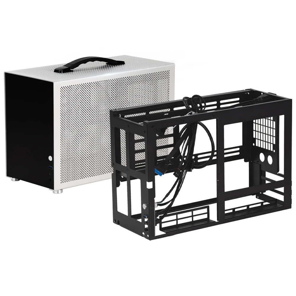 ZZAW D3 데스크탑 미니 ITX PC 케이스 풀 알루미늄 컴퓨터 케이스 섀시 MATX/ATX/SFX 전원 공급 장치 및 280 수냉 지원