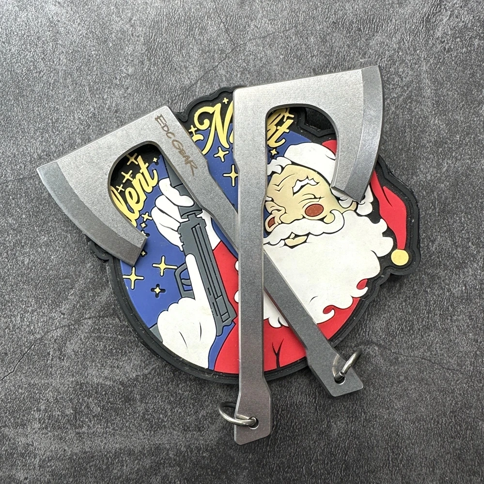 9Cr18Mov Steel Axe blade Kinfe Pendant Outdoor Decorations Necklace Bracelet Camping Gear EDC Tools K-sheath Bead Chai 5