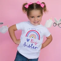 I'm Going To Be A Big Sister T-shirt Baby Announcement Big Sister Sibling Clothes Tops Toddler Rainbow Shirt Girl Kids Clothing 1
