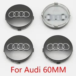 Premium Car Wheel Center Cap Hub Cover Badge - 4PCS Set (60mm Grey)