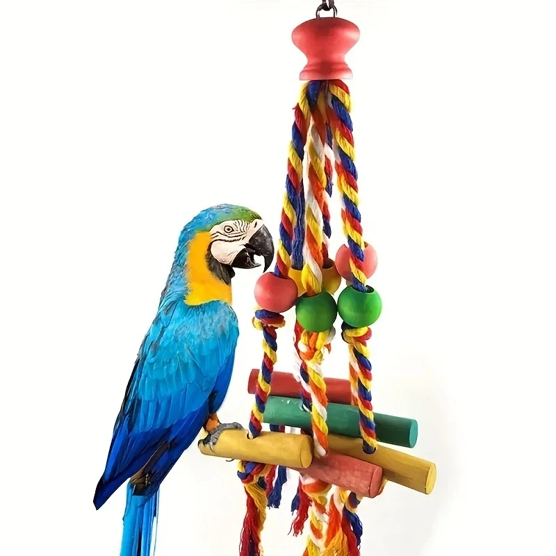 parrot toys bird toys colorful bead wooden blocks gnawing on skewers birds relieve boredom and bite fur details 1