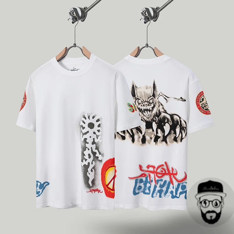 

Free delivery of Cactus Jack men's T-shirt printed loose cotton top