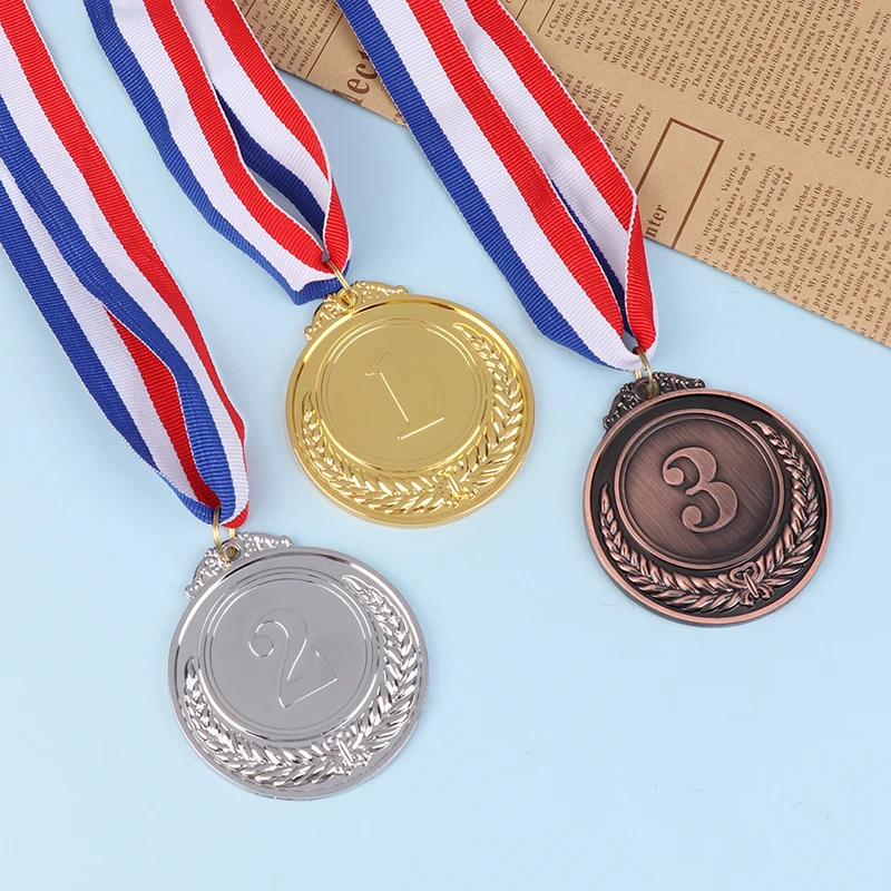 50/63MM Gold Silver Bronze Metal Award Medals Winner Reward Football Competition Prizes For Sports Academics Encourage Badge
