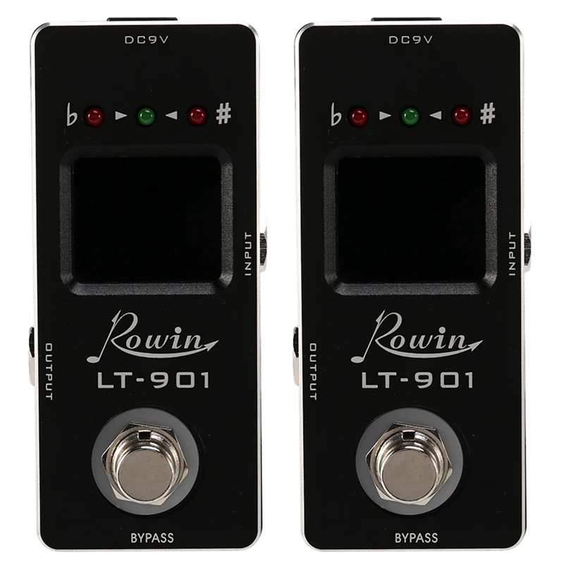 

2X Lt-901 Guitar Tuner Effect Pedal Mini Chromatic True Bypass Lcd Display Digital Pedal Guitar Parts Accessories