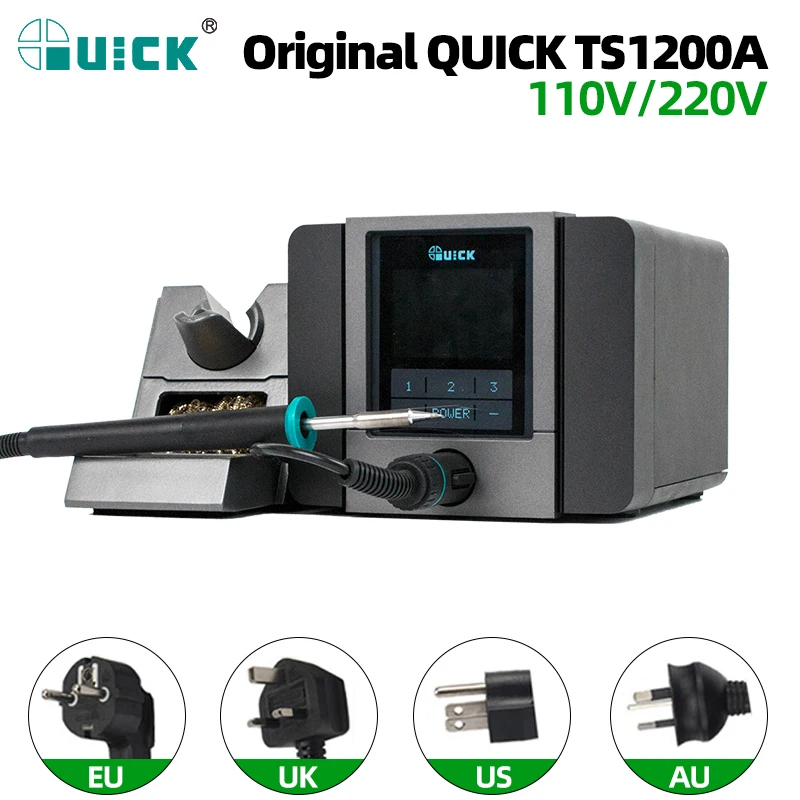 

QUICK TS1200A Φ 120W паяльная станция с термофеном, электрический утюг для ремонта мобильных устройств, обслуживания BGA