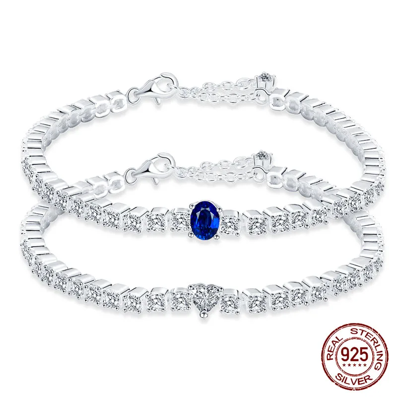 Luxury-925-Silver-Roman-Crystal-Bracelets-For-Women-Fashion-Heart ...