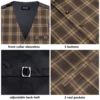 Hi-Tie Viscose Mens Vest With Bowtie Jacquard Solid Plain Striped Waistcoat Jacket Hanky Cufflinks Wedding Business S to XXXL 5