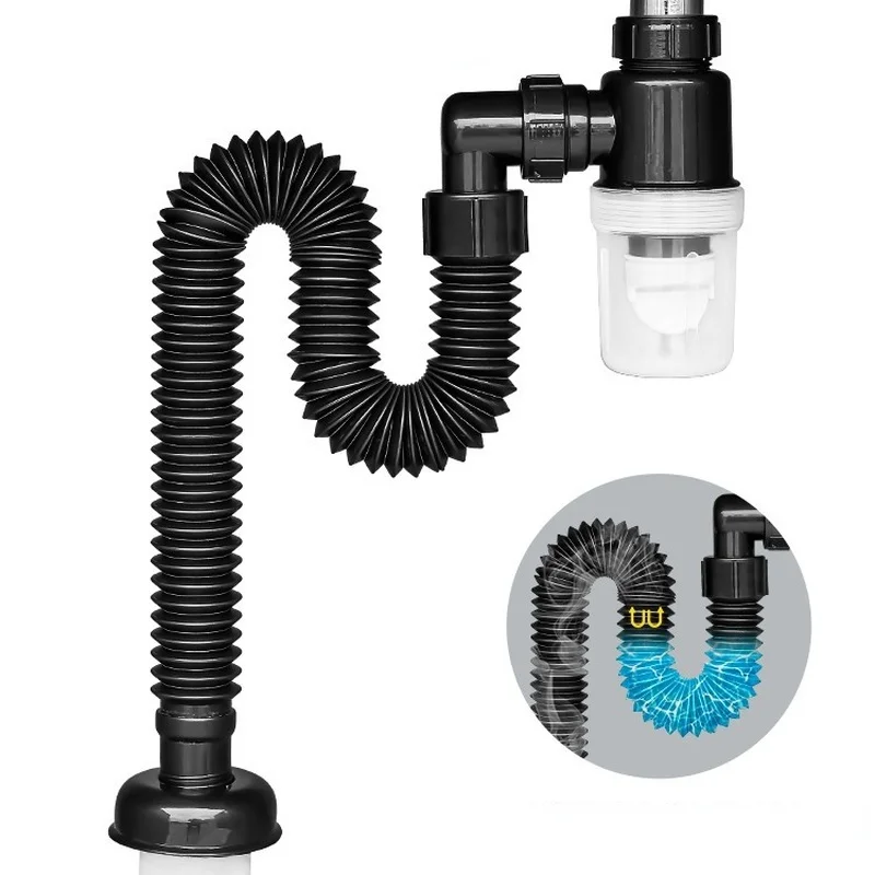 Universal Sink Drain Pipe Set Retractable Deodorant Sewer Drainage Water Hose Wash Basin Drainer Bathroom Kitchen Accessories