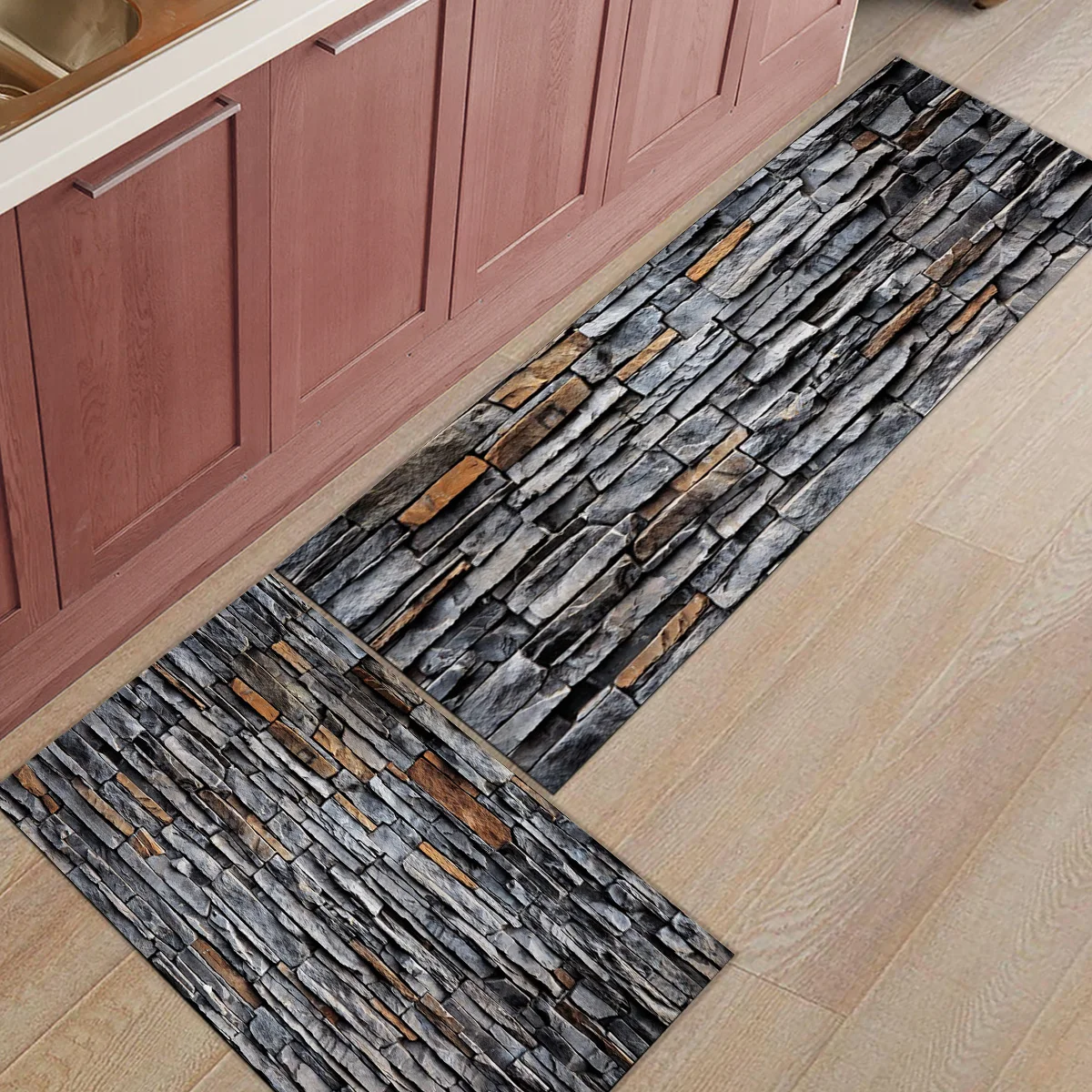 Brick Wall Old Building Door Mat Set Rugs and Carpets for Home Kitchen Entrance Door Mat