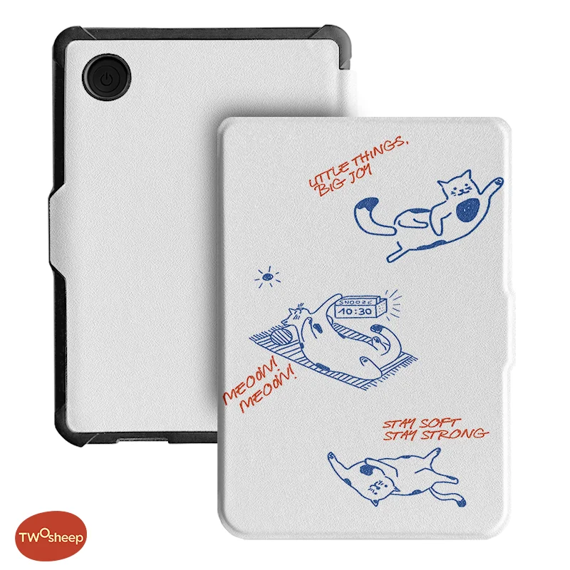 Cat Line Art Illustration 6 Flip Cover with TPU Soft Shell