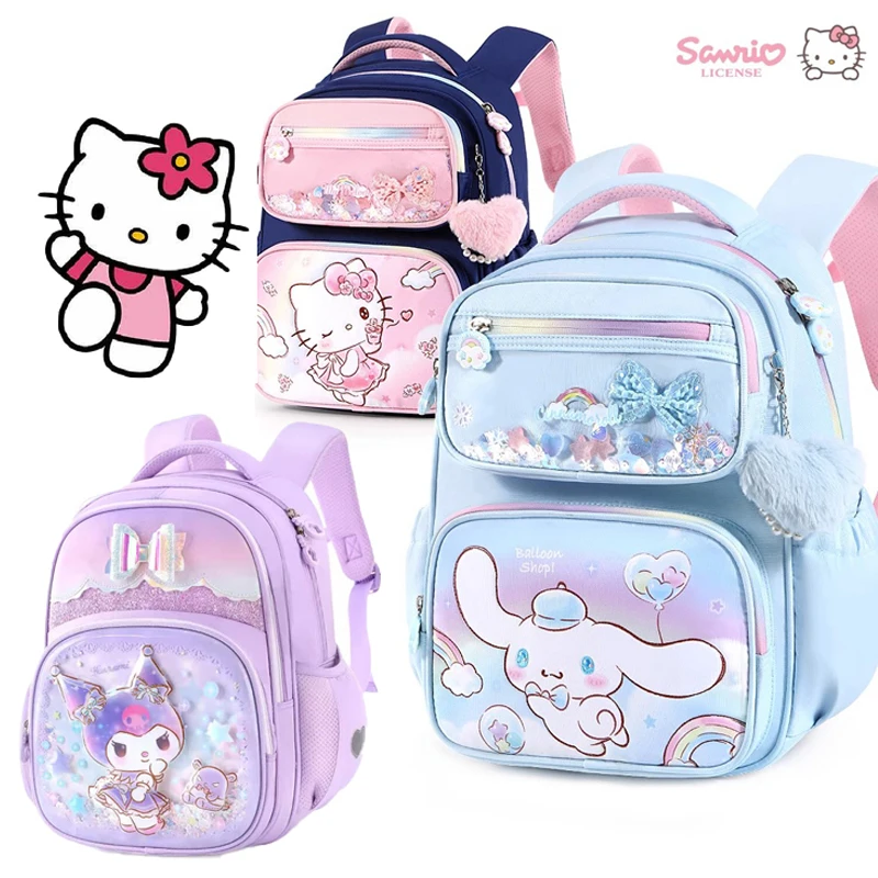 

Милый рюкзак Sanrios Melody посылка Anime Cinnamoroll Hellokitty, милый детский рюкзак, милый мультяшный рюкзак для девочек, вместительная сумка для студентов
