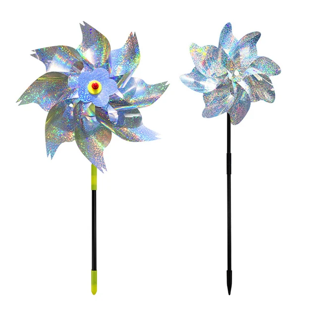 1-10Db Szélmalom Madárriasztó Kültéri Kerti Madárcsökkentő Szikrázó Pinwheels Diy Szél Fonó Gyerekek Játék A Gyep Udvari Dekorációhoz - Image 6