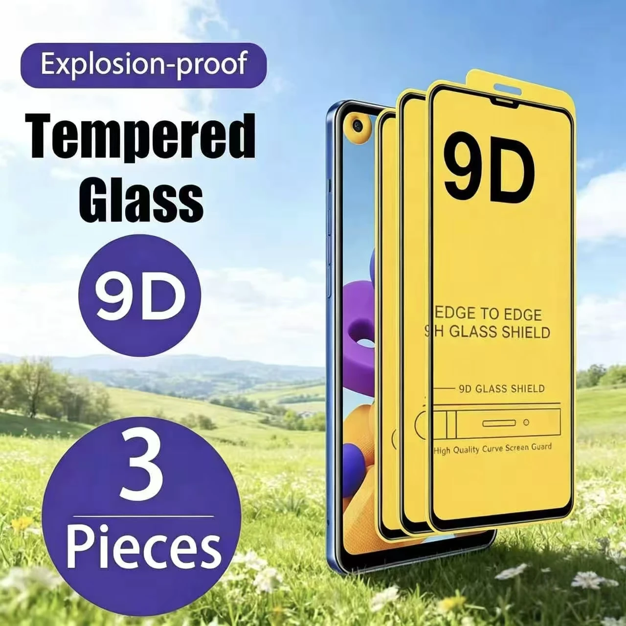 1/3 Stück 9D HD Vollbild-Displayschutzfolie für iPhone 17Pro Max 17Pro 16Pro 16Plus 16e 16 15 15Pro Mox 15 14 13 12 11 17 Air XR