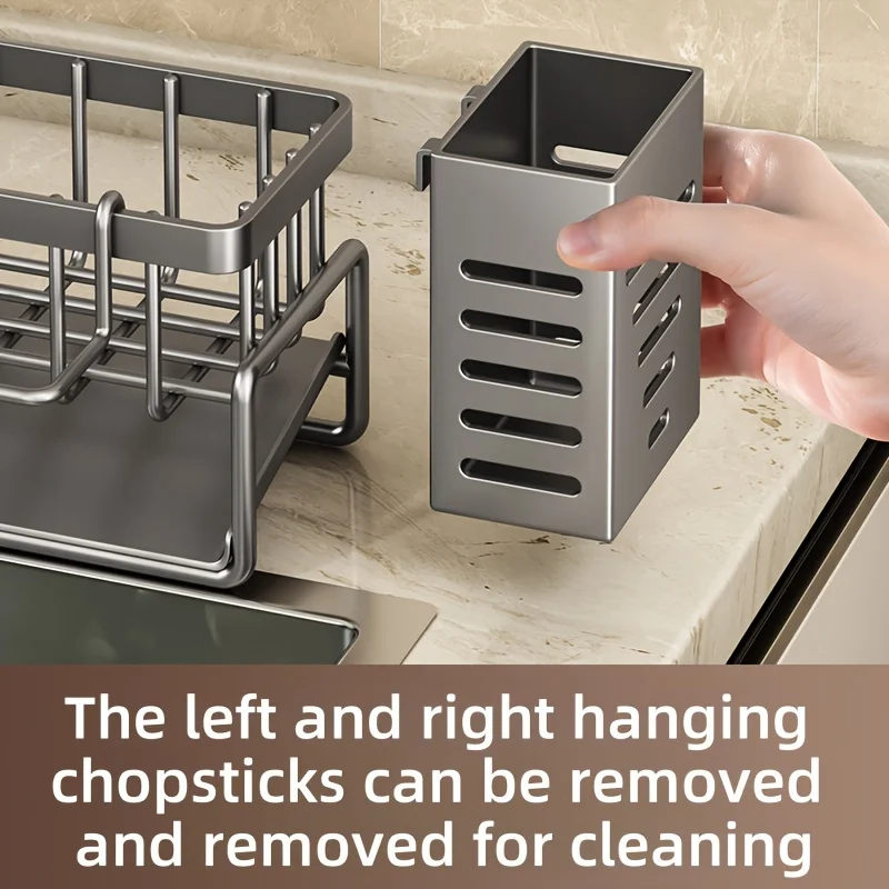Sink Sponge Rack Sink Sponge Holder Sink Drain Rack Kitchen Drain Basket Under Sink Organizer Kitchen Storage Rack Under Sink Storage Rack Wall Mounted Organizer Stainless Steel Kitchen Sink Organizer: Space-Saving, Built-In Sponge Holder and Drain Basket