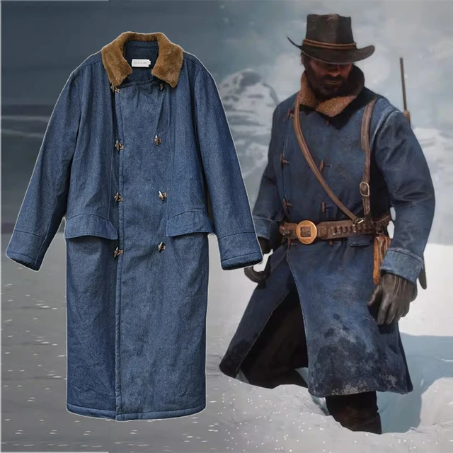 Game RDR2 Arthur Morgan Same Style Jacket Western Denim Cosplay Costumes  Fashion Casual Jacket Coat For Men Stripe Shirt Hat Set - AliExpress