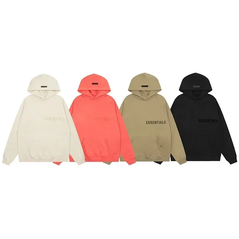 

ESSENTIALS Trendy Brand Single Row Letter Hooded Sweater High Street Loose Fitting Men's Hoodies Fashion Women's Pants