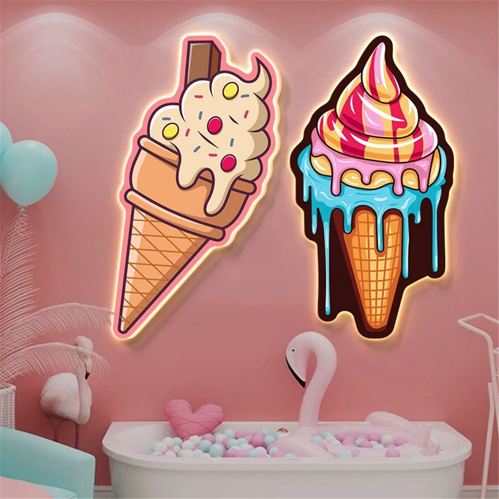 Ice Cream Lantern Painting Led Wall 5