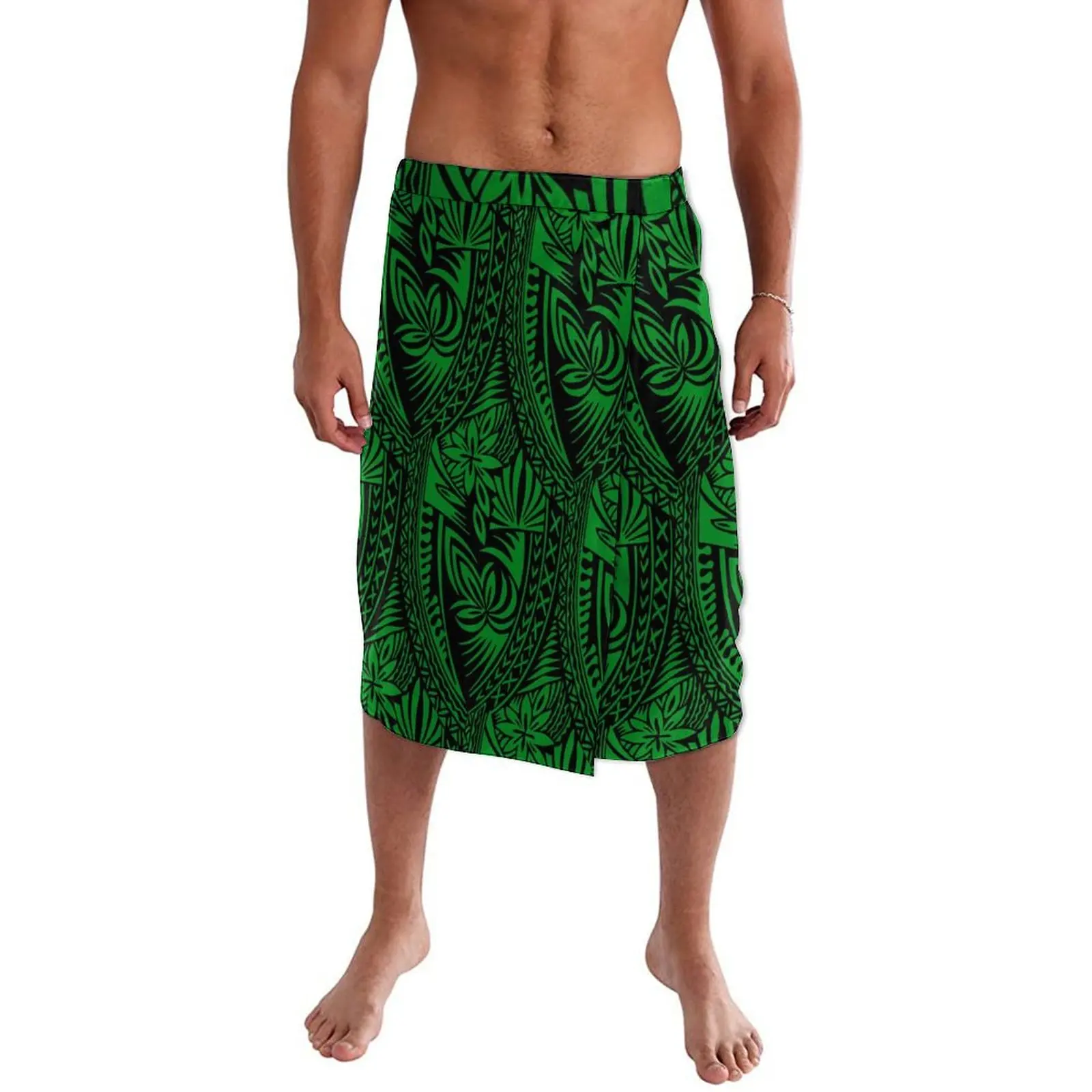 Men's Wrap Dress Polynesian Islands vintage art print casual apron Lavalava Ie Faitaga
