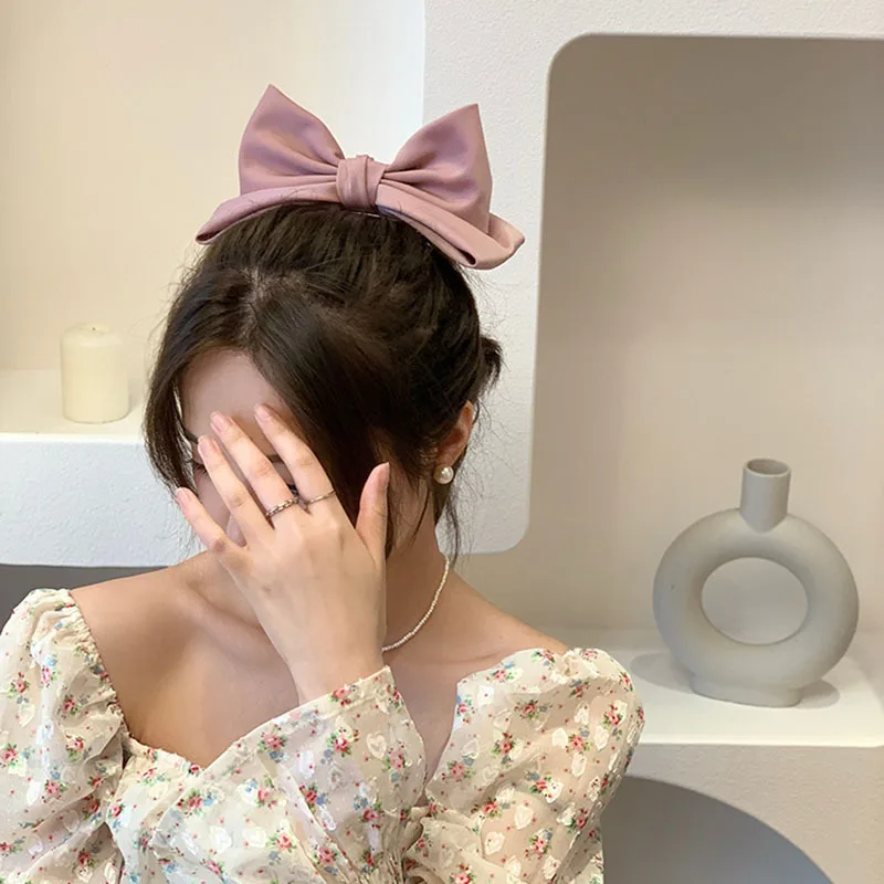 Korean Princess Hairpin 3D Bow Cute Hair Clips Ribbon Barrettes Girls Sauna