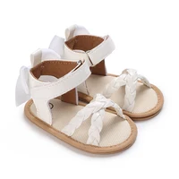 2023Cute Pre School Summer Sandals White Baptist Princess Casual Soft Rubber Sole Anti slip Single Shoes 0-18MBaby Walking Shoes 2