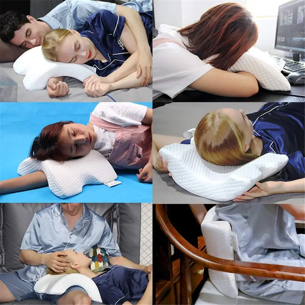 Memory Foam Pillow with Arm Hole Anti-Hand Numb Desk Nap Sleeping Pillow Multifunction Orthopedic Health Neck Couple Pillow 4