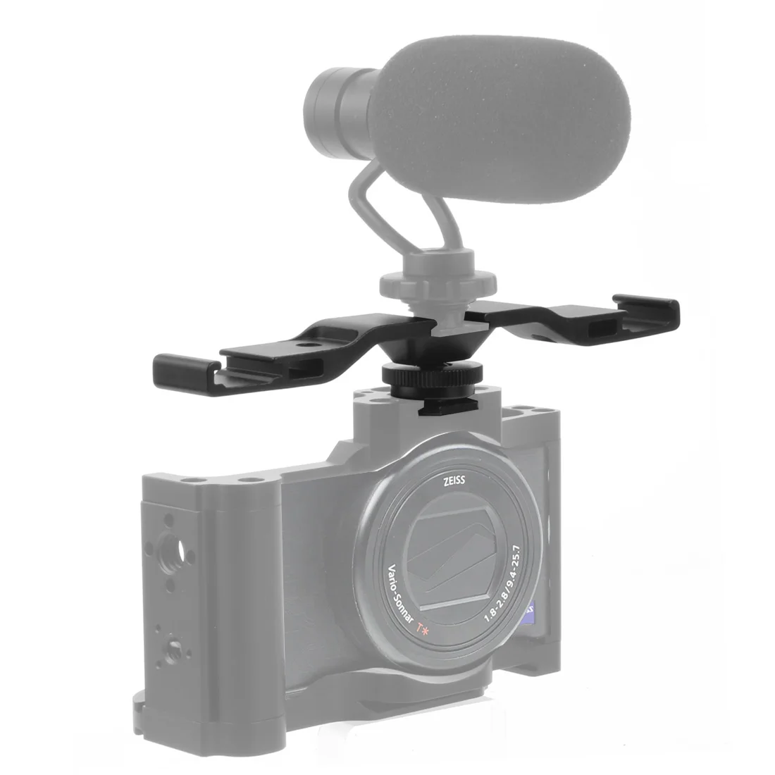 Double Cold Hot Shoe Adapter Mount Extension Holder Video Bracket for Canon for